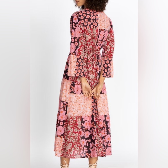 Johnny Was EUC Flora Tie Back mixed floral printed cotton embroidered Dress - Picture 2 of 16